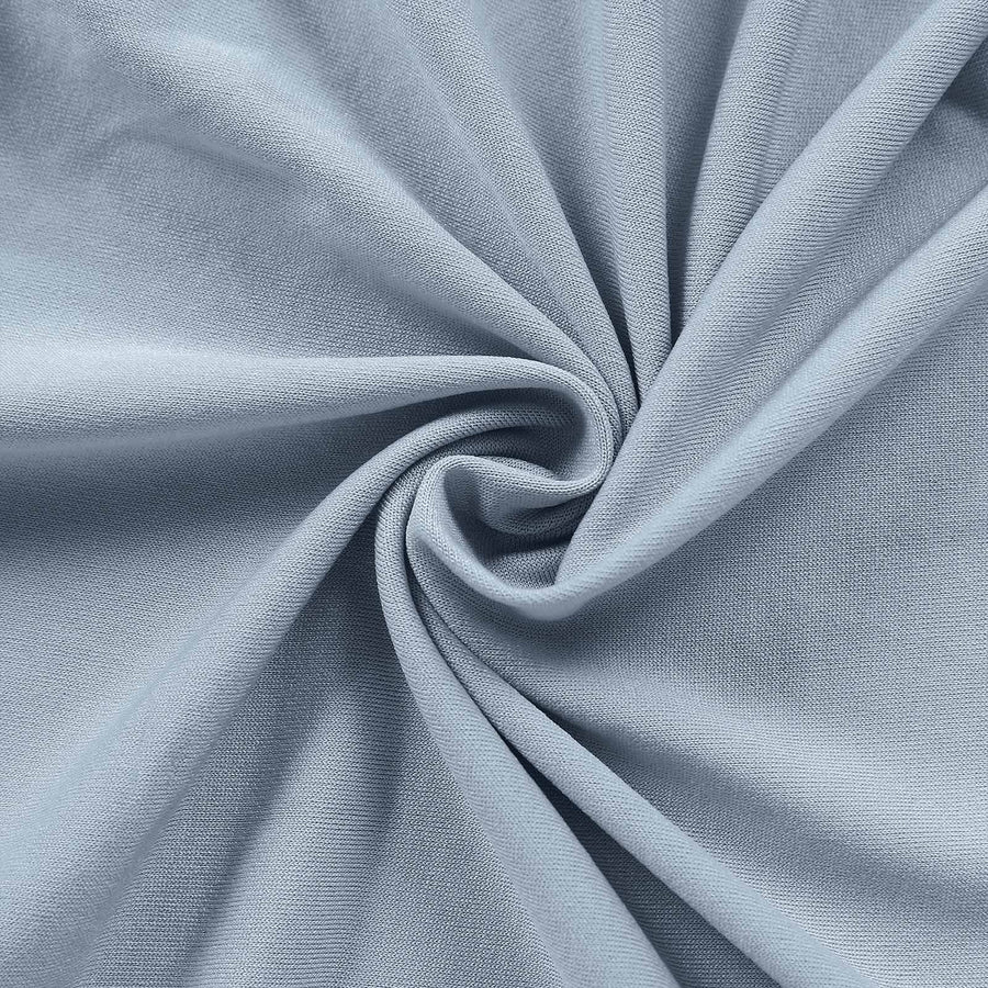 7ft Matte Dusty Blue Spandex Fitted Chiara Backdrop Stand Cover For Round Top Wedding Arch#whtbkgd