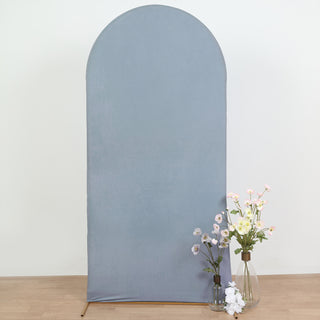 7ft Matte Dusty Blue Spandex Fitted Chiara Backdrop Stand Cover
