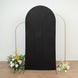 7ft Matte Black Spandex Fitted Chiara Backdrop Stand Cover For Round Top Wedding Arch