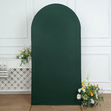 7ft Matte Hunter Emerald Green Spandex Fitted Chiara Backdrop Stand Cover For Round Top Wedding Arch
