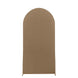 7ft Matte Taupe Spandex Fitted Chiara Backdrop Stand Cover For Round Top Wedding Arch