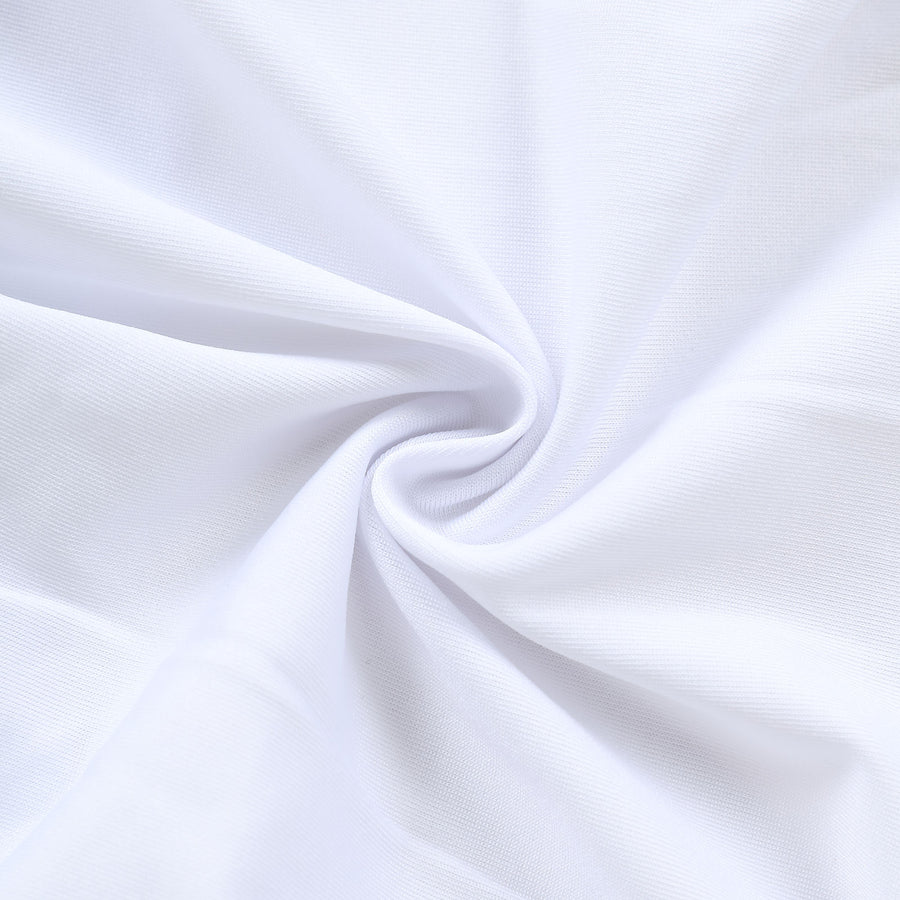 7ft Matte White Spandex Fitted Chiara Backdrop Stand Cover For Round Top Wedding Arch#whtbkgd