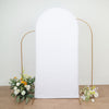 7ft Matte White Spandex Fitted Chiara Backdrop Stand Cover For Round Top Wedding Arch