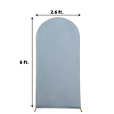 6ft Matte Dusty Blue Spandex Fitted Chiara Backdrop Stand Cover For Round Top Wedding Arch