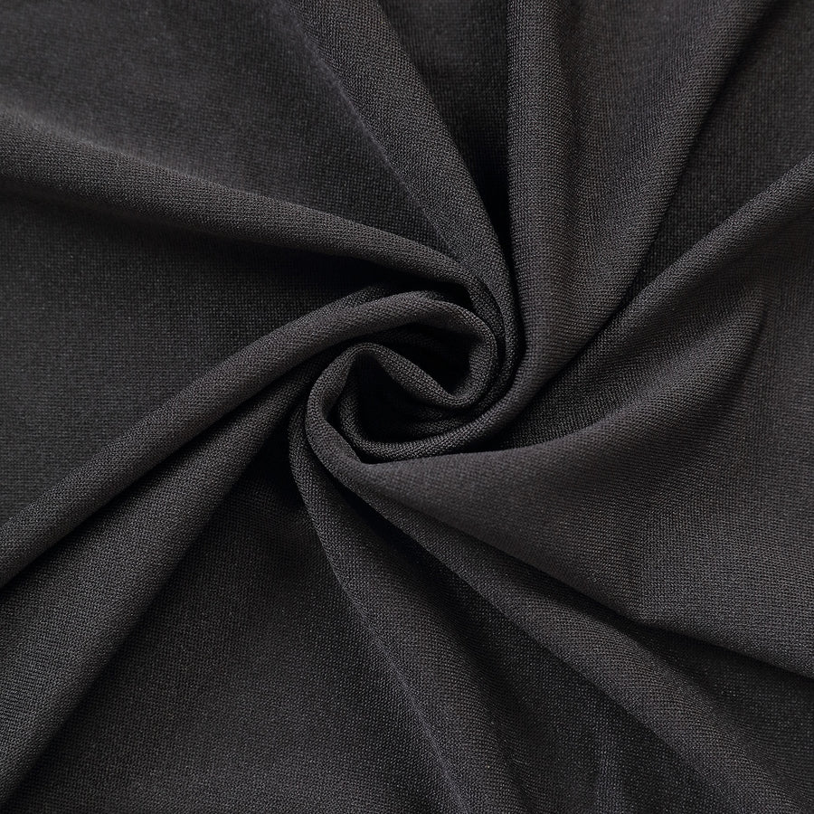 6ft Matte Black Spandex Fitted Chiara Backdrop Stand Cover For Round Top Wedding Arch#whtbkgd
