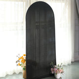 6ft Matte Black Spandex Fitted Chiara Backdrop Stand Cover For Round Top Wedding Arch