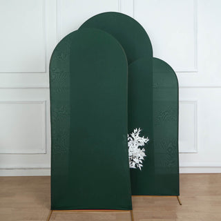 Event Decor with 6ft Matte Hunter Emerald Green Spandex Fitted Chiara Backdrop Stand Cover