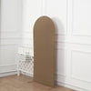 6ft Matte Taupe Spandex Fitted Chiara Backdrop Stand Cover For Round Top Wedding Arch