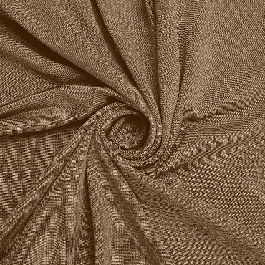 6ft Matte Taupe Spandex Fitted Chiara Backdrop Stand Cover For Round Top Wedding Arch#whtbkgd