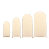 Set of 4 | Matte Beige Spandex Fitted Wedding Arch Covers