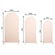 Set of 3 | Matte Blush Rose Gold Spandex Fitted Chiara Backdrop Stand Cover For Round Top