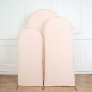 Matte Blush Spandex Fitted Chiara Backdrop Stand Cover