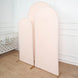 Set of 3 | Matte Blush Rose Gold Spandex Fitted Chiara Backdrop Stand Cover For Round Top
