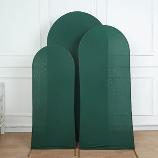 Matte Hunter Emerald Green Spandex Fitted Chiara Backdrop Stand Cover - Set of 3