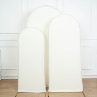 Matte Ivory Spandex Fitted Chiara Backdrop Stand Cover