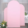 Set of 3 | Matte Pink Spandex Fitted Chiara Backdrop Stand Cover For Round Top