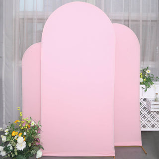 Matte Pink Spandex Fitted Chiara Backdrop Stand Cover - Create Your Dream Event Decor