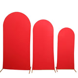 Set of 3 | Matte Red Spandex Fitted Chiara Backdrop Stand Cover