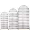 Set of 3 | White Rustic Wood Plank Pattern Spandex Fitted Chiara Backdrop Stand Cover