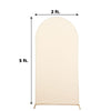 5ft Matte Beige Spandex Fitted Chiara Backdrop Stand Cover For Round Top Wedding Arch