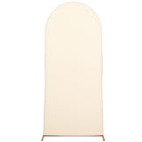 5ft Matte Beige Spandex Fitted Chiara Backdrop Stand Cover For Round Top Wedding Arch