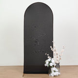 5ft Matte Black Spandex Fitted Wedding Arch Cover For Round Top Chiara Backdrop Stand