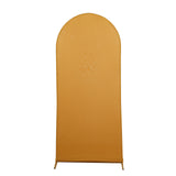 5ft Matte Gold Spandex Fitted Chiara Backdrop Stand Cover For Round Top Wedding Arch