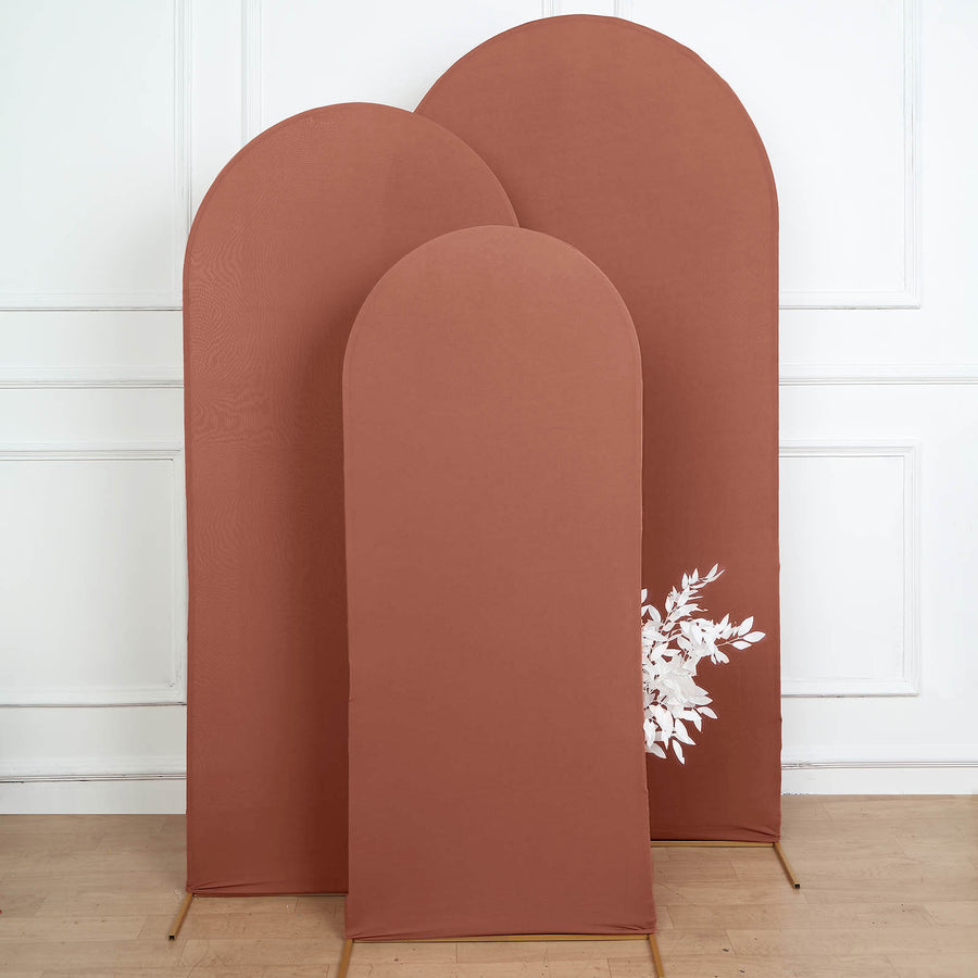 5ft Matte Terracotta (Rust) Spandex Fitted Chiara Backdrop Stand Cover