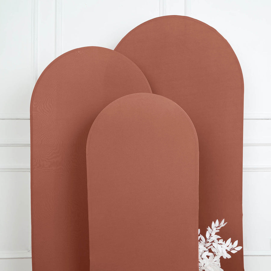 5ft Matte Terracotta (Rust) Spandex Fitted Chiara Backdrop Stand Cover
