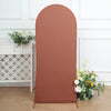 5ft Matte Terracotta Spandex Fitted Chiara Backdrop Stand Cover For Round Top Wedding Arch