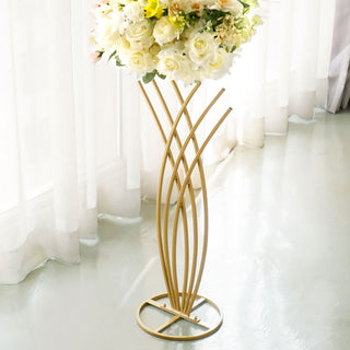 Gold Metal Wired Mermaid Tail Flower Frame Stand for Event Decor