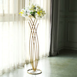 4ft Tall Gold Metal Wired Mermaid Tail Flower Frame Stand