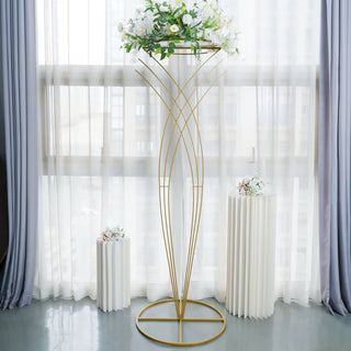 Stunning Gold Metal Wired Mermaid Tail Flower Frame Stand