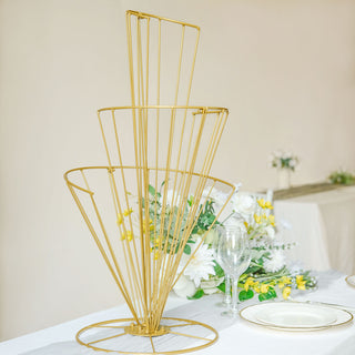 Elevate Your Event Decor with a Stunning Gold Metal Flower Frame Stand