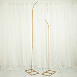 Set of 2 | Gold Metal Curved Top Balloon Flower Backdrop Stands, Wedding Arch Frames#whtbkgd
