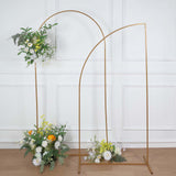 6ft Gold Metal Knife Top Floral Frame Wedding Arbor Stand, Chiara Backdrop Display Arch