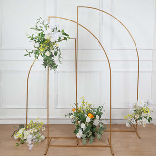 Stunning Gold Metal Half Moon Floral Frame Wedding Arbor Stand