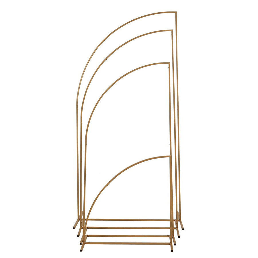 Gold Metal Knife Top Floral Frame Wedding Arbor Stand, Chiara Backdrop Display Arch