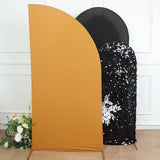 7ft Matte Gold Spandex Half Moon Chiara Backdrop Stand Cover