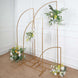 5ft Gold Metal Half Moon Floral Frame Wedding Arbor Stand, Chiara Backdrop Display Arch
