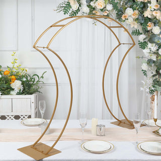 Add Elegance to Your Event with the Gold Metal Floral Arch Frame Table Display Stand