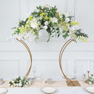 Create Unforgettable Decorations with the Gold Metal Floral Arch Frame Table Display Stand