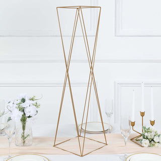 Add a Touch of Luxury to Your Event with Gold Geometric Flower Stands