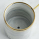 8" Grey | White Marble Swirl Ceramic Flower Pot Succulent Planter with Metal Gold Stand