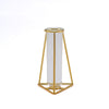 2 Pack | 6inch Triangular Gold Metal Frame Test Tube Bud Vases, Mini Geometric Wedding Centerpieces