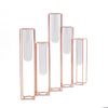 Set of 5 | 15inch Conjoined Rose Gold Frame Test Tube Hydroponic Vases, Wedding Centerpieces