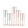 Set of 5 | 15inch Conjoined Rose Gold Frame Test Tube Hydroponic Vases, Wedding Centerpieces#whtbkgd