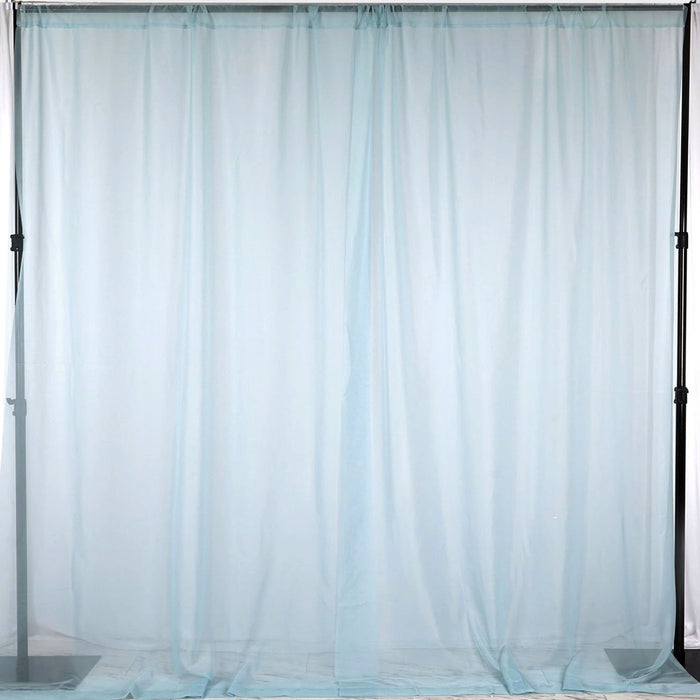 Ice Blue Fire Retardant Sheer Organza Premium Curtain Panel Backdrops With Rod Pockets 10ft#whtbkgd