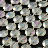 30ft | Iridescent Acrylic Crystal Diamond Garland Chain Bead Roll | 10mm#whtbkgd