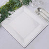 10 Pack | 13inch Iridescent Textured Disposable Square Charger Plates